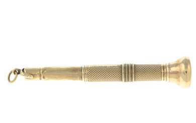 An early 20th century 9ct gold cigar piercer.