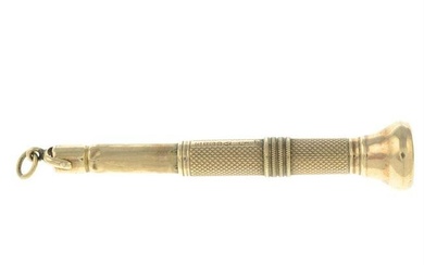 An early 20th century 9ct gold cigar piercer.