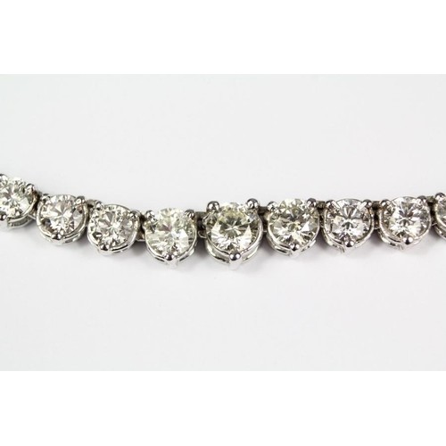 An impressive 14ct white gold graduated diamond necklace of ...