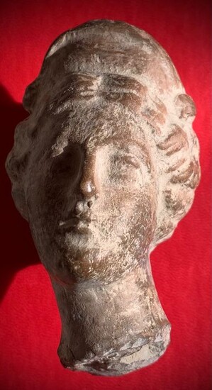 Ancient Greek Terracotta Head of a woman - 8.4×5×6 cm - (1)