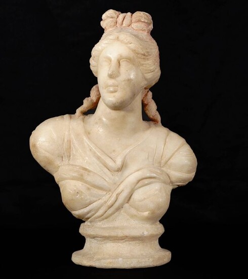 Ancient Roman Marble bust of Aphrodite, 25 x 16 cm - EX CHRISTIES