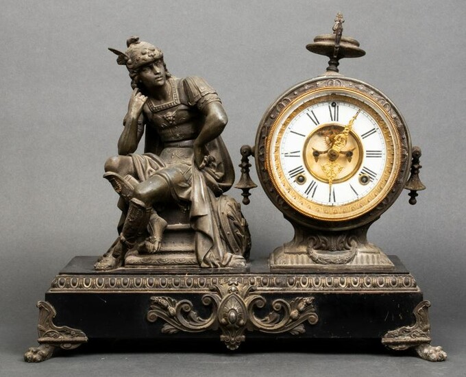 Ansonia Neoclassical Style Figural Mantel Clock