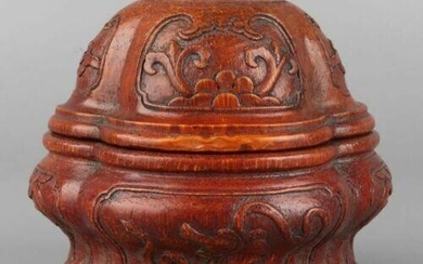 Antique Chinese Cricket Fighting Pot Bamboo Root