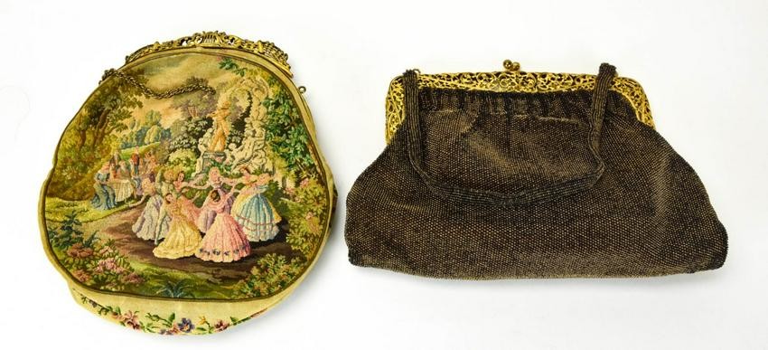 Antique Needlepoint Tapestry & Beaded Purses