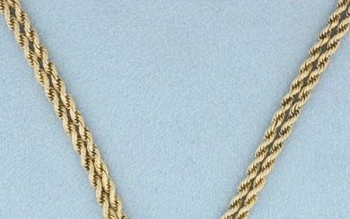 Antique Victorian Opal Long Guard Opal Chain in 14k Yellow Gold