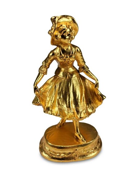 Antique gilt bronze girl sculpture