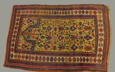 Antique oriental prayer rug. Overall geometric