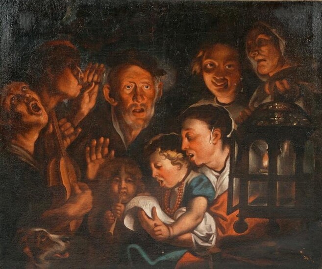 Attrib. Antonio Cifrondi Italian Family Painting
