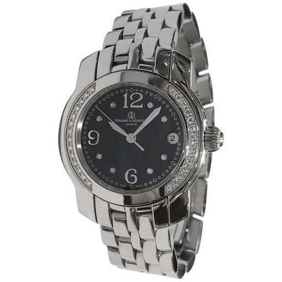 Baume & Mercier Diamond Black Dial Watch 85383