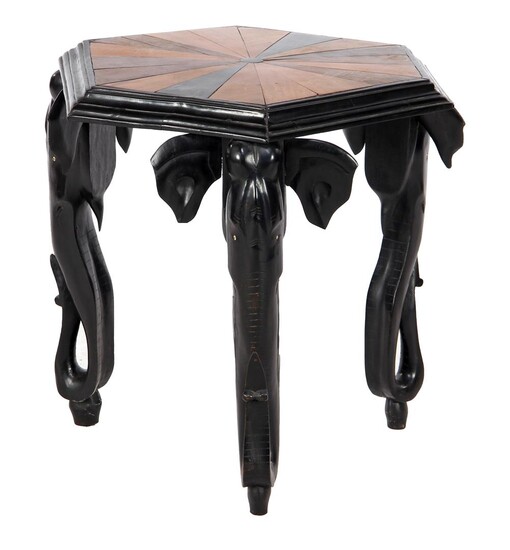 (-), Side table with octagonal top inlaid with...