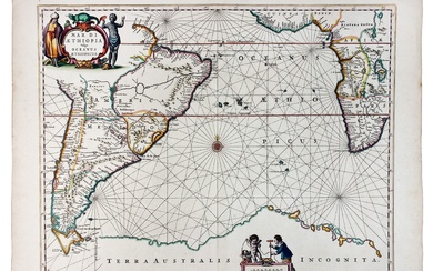 CARTES DE MER -- "MAR DI AETHIOPIA Vulgo Oceanus Aethiopicus". Amst, J. Janssonius, (c. 1680)....
