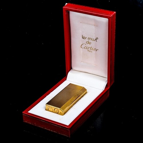 CARTIER - a Vintage gold plated Les Must De Cartier gas ligh...