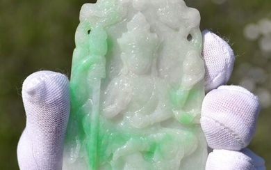 Carving - Natural Jadeite (Type A) - Certified - China - 21st century