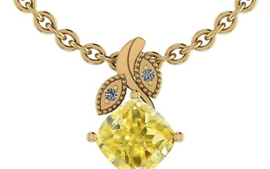 Certified 0.61 Ct GIA Certified Natural Fancy Yellow Diamond and White Diamond 18K Yellow Gold