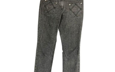 Chanel Paris Grey Denim Skinny Jeans Pants Size 40