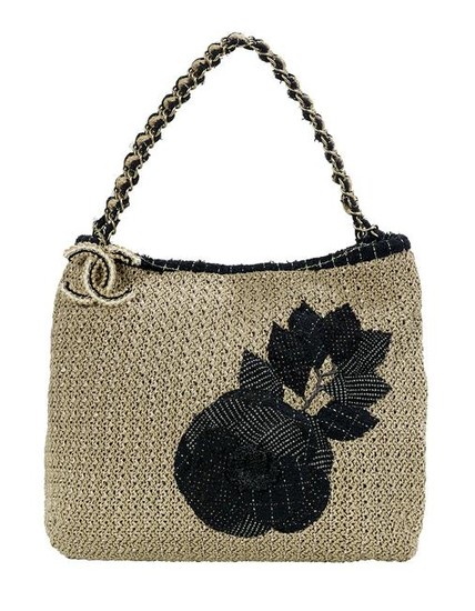 Chanel Woven Rope and Tweed "Camelia" Tote