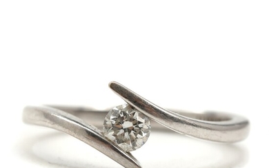 SOLD. Chanti: Diamond ring set with brilliant-cut diamond weighing app. 0.30 ct., mounted in 14k...