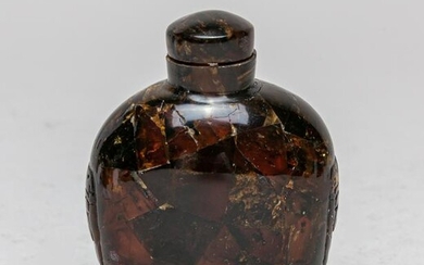 Chinese Amber Carved Snuff Bottle