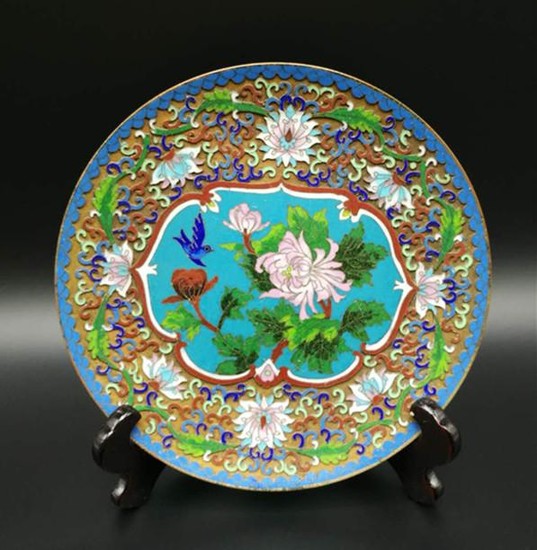 Chinese Cloisonne Fast Plaque