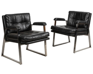 Chrome Lounge Chairs - Set of 2