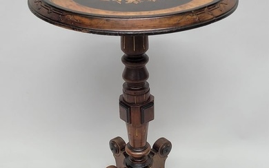 Circa 1875 Inlaid Walnut Black, Gold & renaissance revival high style American made stand with