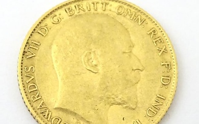 Coin : An Edward VII 1907 gold half sovereign (3.9g) Please Note - we do not make reference to the