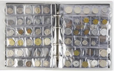Collection various world coins in 2 album incl. silver a.w....