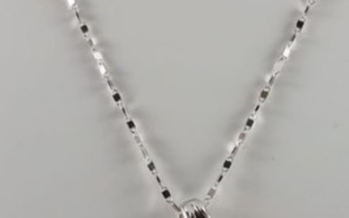 Comete - 18 kt. White gold - Necklace with pendant - 0.26 ct Diamond