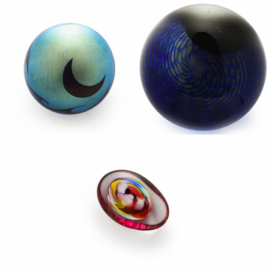 Contemporary paperweights, (3)