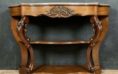Curved mahogany console - Napoleon III Style - Mahogany - Second half 19th century