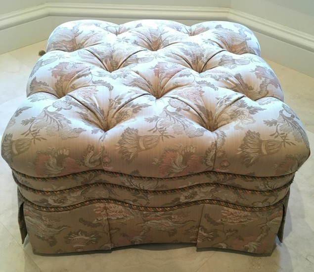 Custom Upholstered Ottoman on Casters