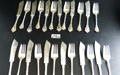 Cutlery set - Fish cutlery, 24 pieces, PAT.OCT.94 - .925 silver