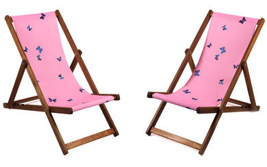 Damien Hirst (British, born 1965) Deck Chairs (Pink Butterflies)
