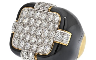 David Webb Platinum & 18K Yellow Gold Checkmate 5.50 Carat Diamond Ring