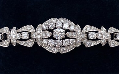 Diamond And Platinum Art Deco Style Bracelet