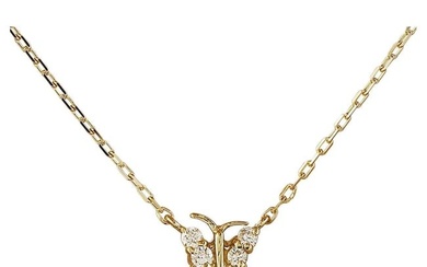 Diamond Butterfly Necklace 14K Yellow Gold