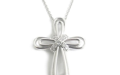 Diamond Loop Cross Necklace