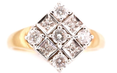 Diamond plaque dress ring
