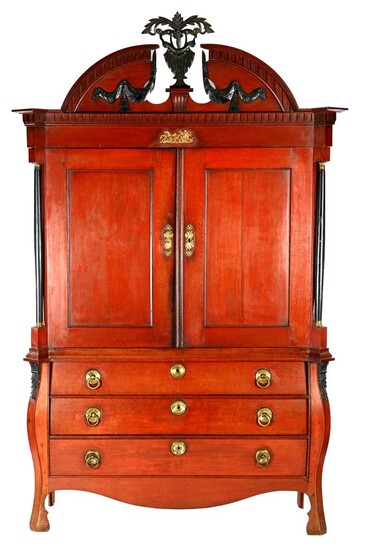 (-), Drenthe oak cabinet, approx. 1820, 251 cm...