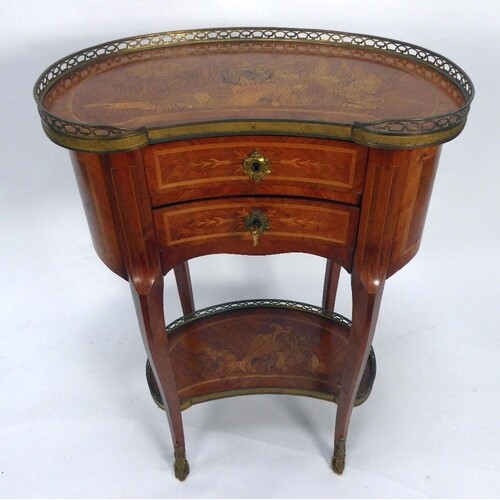EARLY TWENTIETH CENTURY FRENCH GILT MOUNTED AND MARQUETRY IN...
