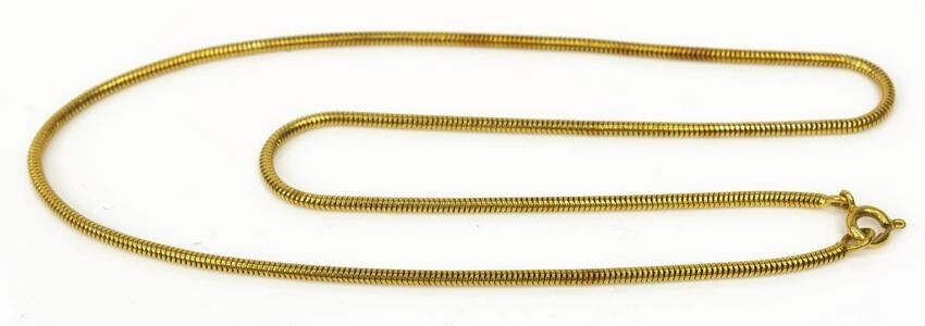 ESTATE 18KT YELLOW GOLD 16" SNAKE CHAIN NECKLACE