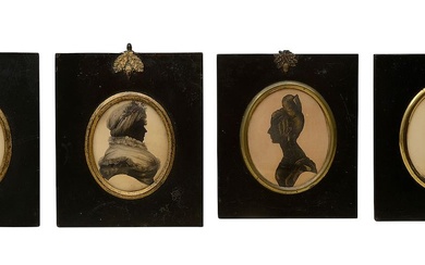 Early 19th century British School. Four silhouette portraits