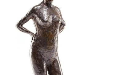 Edgar Degas (1834-1917) - Sculpture, Dancer at rest, hands on hips, left leg forward" ("Danseuse au repos, les mains sur les hanches, la - 38.6 cm - Patinated bronze - 1998