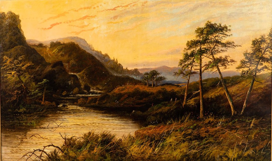 Edwina Lara (British, fl. 1862-1871), River Landscape, Oil on Canvas EV1DL