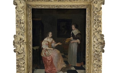 Eglon van der Neer 1635-1703 Portrait Oil Painting