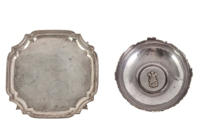 English Sterling Silver Armada Dish and Card Tray