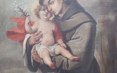 Escuela sevillana (XVII) - San Antonio de Padua con el Niño