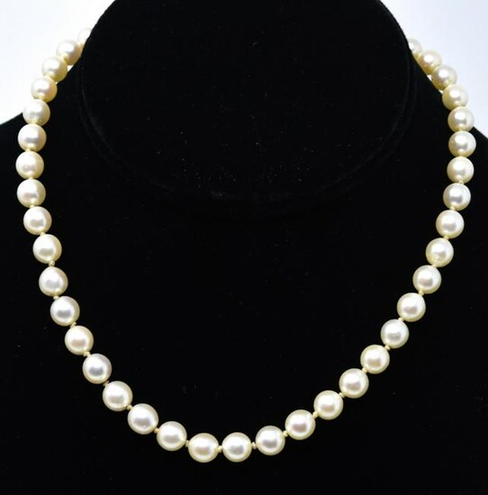 Estate 14kt White Gold & Cultured Pearl Necklace