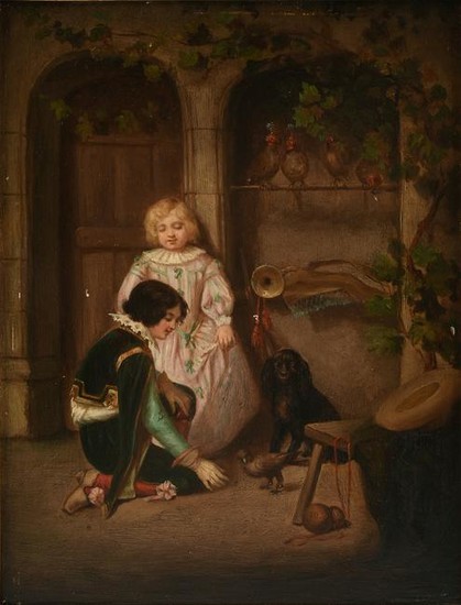 FRENCH SCHOOL (19th Century) A PAINTING, "Enfant Jouant
