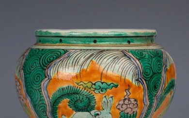 Famille Rose Jar made in Ming dynasty, Tianqi mark and period